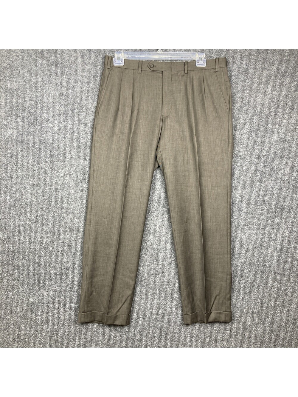 Ralph Lauren Mens 36x30 Brown Pleated Front Pockets Dress Pants Trousers EUC